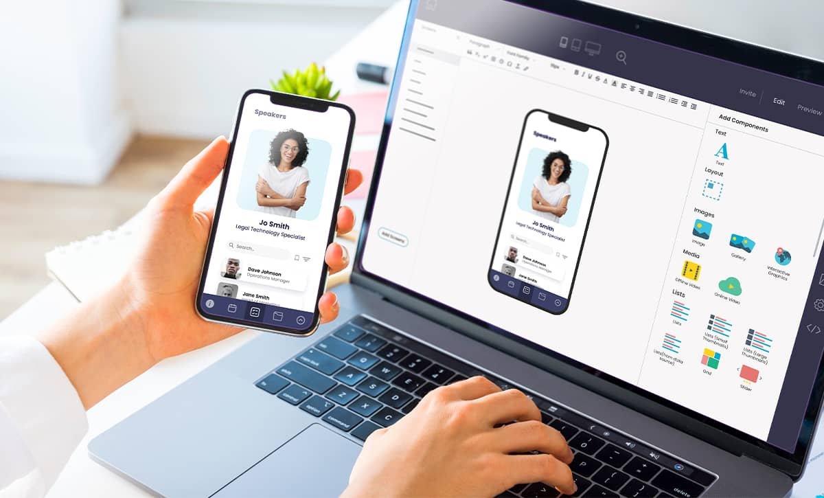 Fliplet Studio and mobile view