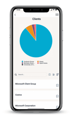 Litera Client matters phone screenshot